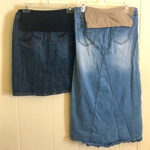 Maternity jean skirts